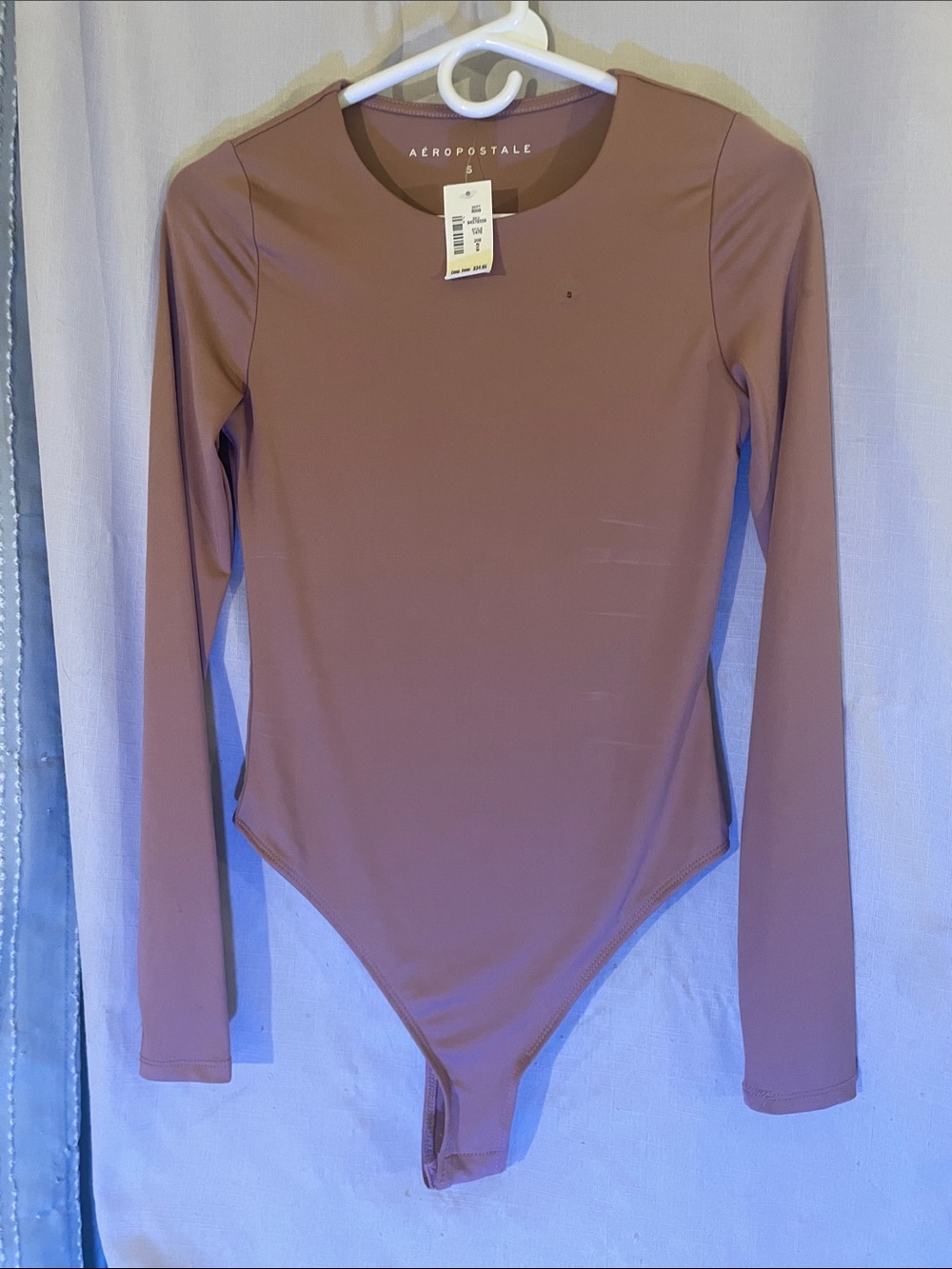 Aeropostale Dusty Mauve Long-Sleeve Stretch Bodysuit